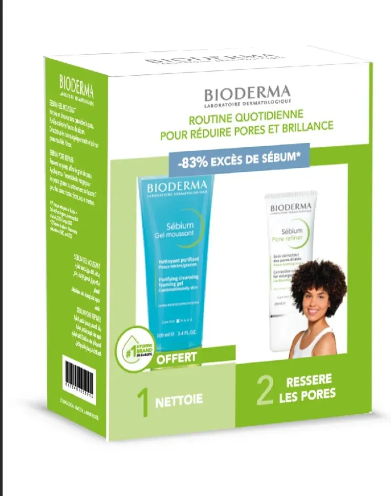 BIODERMA COFFRET SEBIUM PORE REFINER+SEBIUM GEL MOUSSANT 100ML