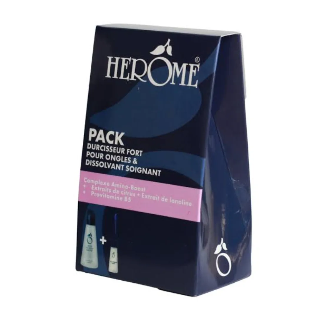 HEROME PACK DUO DURCISEUR FORT ONGLE + DISSOLVANT