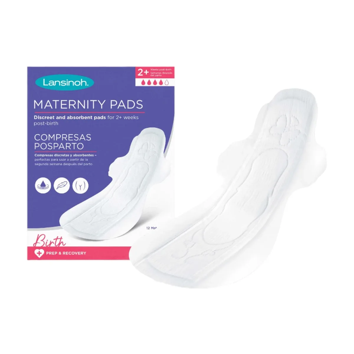 LANSINOH MATERNITY PADS 2+  12PADS