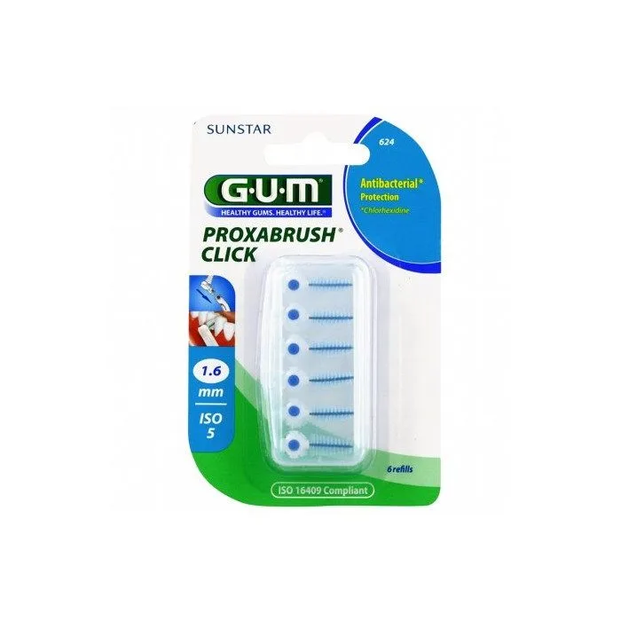 GUM 624 RECHARGE BROSS FINES PAR 6 ÀLA CHLORHEXIDINE