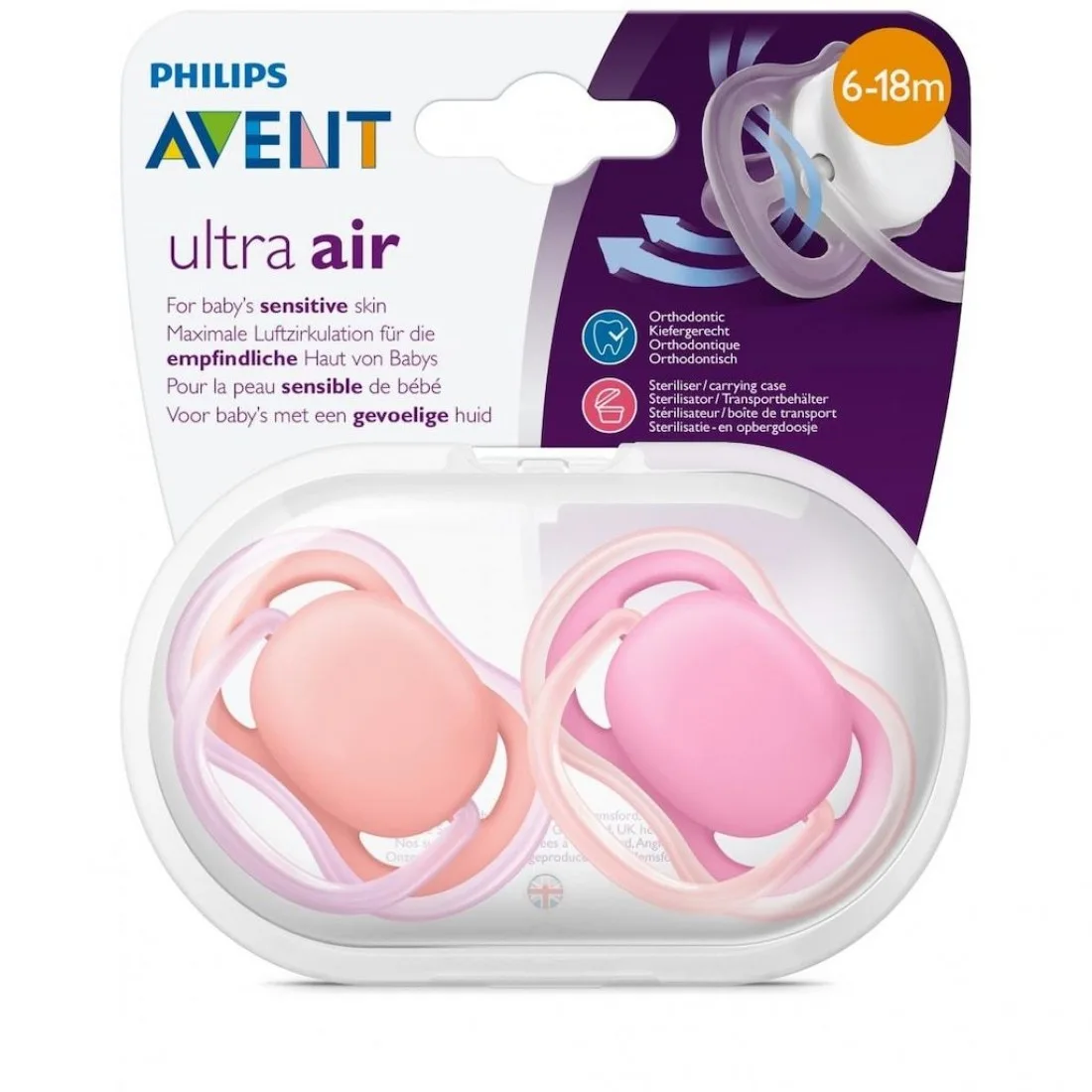AVENT SUCETTE ULTRA AIR 6-18M MIX 244/23