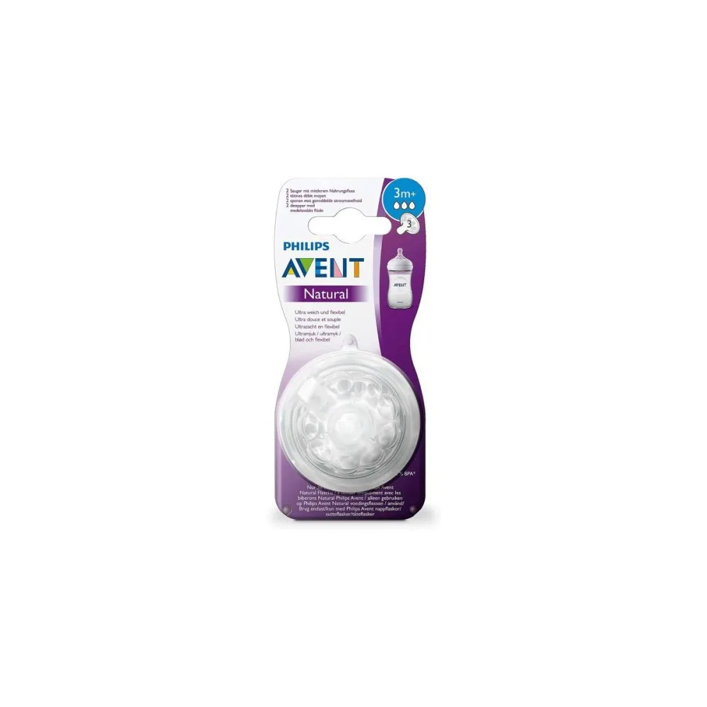 AVENT TETINE NATURAL 3M+SCF043/27
